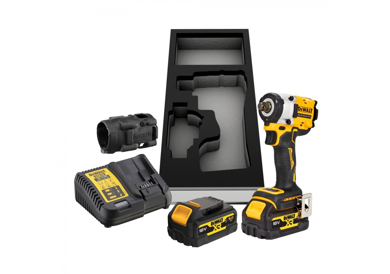 Boulonneuse à chocs 1/2'' Compacte XR 18V 5Ah Li-Ion Brushless 406 Nm - jonc de sécurité - Pack "GFN" - DCF921P2G-QW - Dewalt