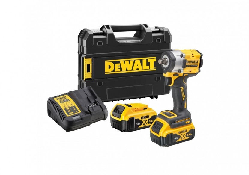 Boulonneuse à chocs 1/2'' Compacte XR 18V 5Ah Li-Ion Brushless 406 Nm - jonc de sécurité - DCF921P2T-QW - Dewalt