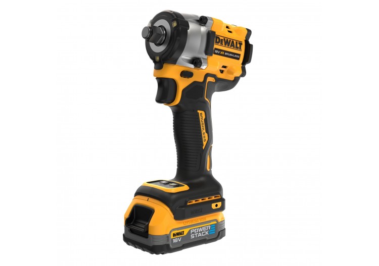 Boulonneuse à chocs 1/2'' Compacte XR 18V 1.7Ah Li-Ion Brushless 406 Nm
 - jonc de sécurité - POWERSTACK - DCF921E2T-QW - Dewalt