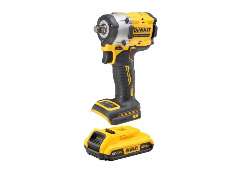 Boulonneuse à chocs 1/2'' Compacte XR 18V 2Ah Li-Ion Brushless 406 Nm - jonc de sécurité - DCF921D2T-QW - Dewalt