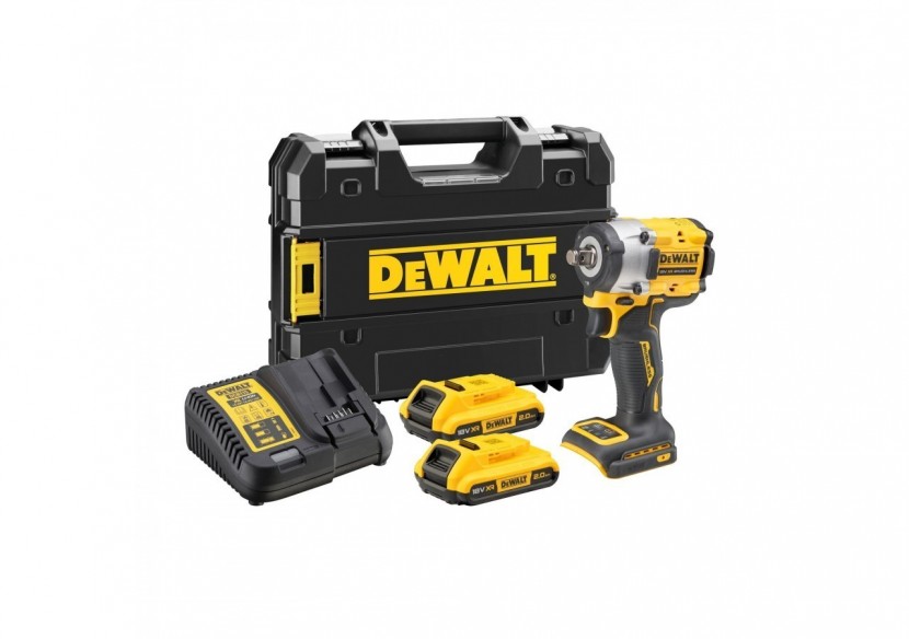 Boulonneuse à chocs 1/2'' Compacte XR 18V 2Ah Li-Ion Brushless 406 Nm - jonc de sécurité - DCF921D2T-QW - Dewalt