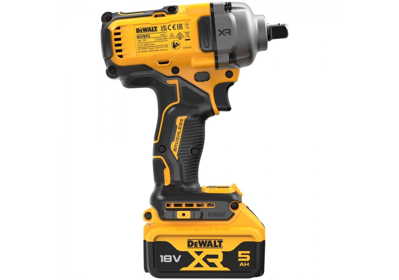 Boulonneuse à chocs 1/2‘’ XR 18V 5Ah Li-Ion Brushless 812 Nm - DCF892P2T-QW - Dewalt