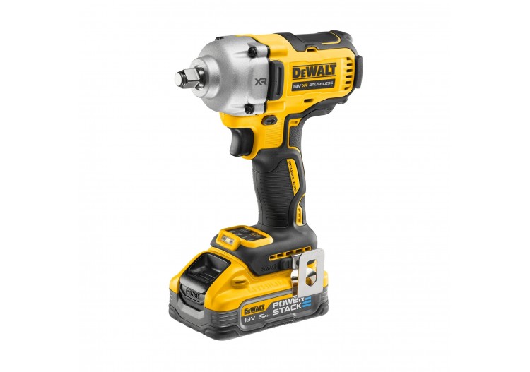 Boulonneuse à chocs 1/2‘’ XR 18V 5Ah Li-Ion Brushless 812 Nm - jonc de sécurité - POWERSTACK - DCF891H2T-QW - Dewalt