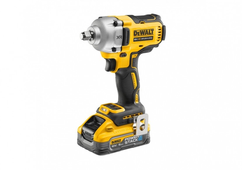 Boulonneuse à chocs 1/2‘’ XR 18V 5Ah Li-Ion Brushless 812 Nm - jonc de sécurité - POWERSTACK - DCF891H2T-QW - Dewalt