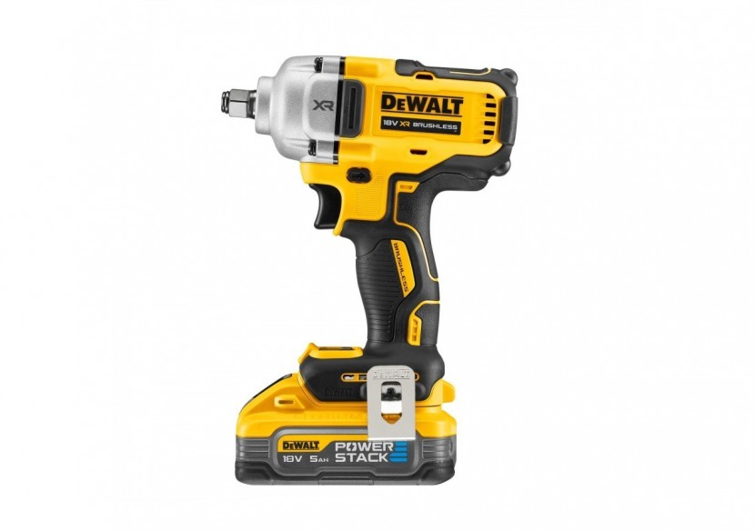 Boulonneuse à chocs 1/2‘’ XR 18V 5Ah Li-Ion Brushless 812 Nm - jonc de sécurité - POWERSTACK - DCF891H2T-QW - Dewalt