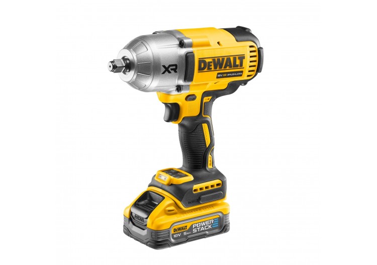 Boulonneuse ½” XR 18V 5Ah Li-Ion Brushless 1396 Nm – Jonc de sécurité - POWERSTACK - DCF900H2T-QW - Dewalt