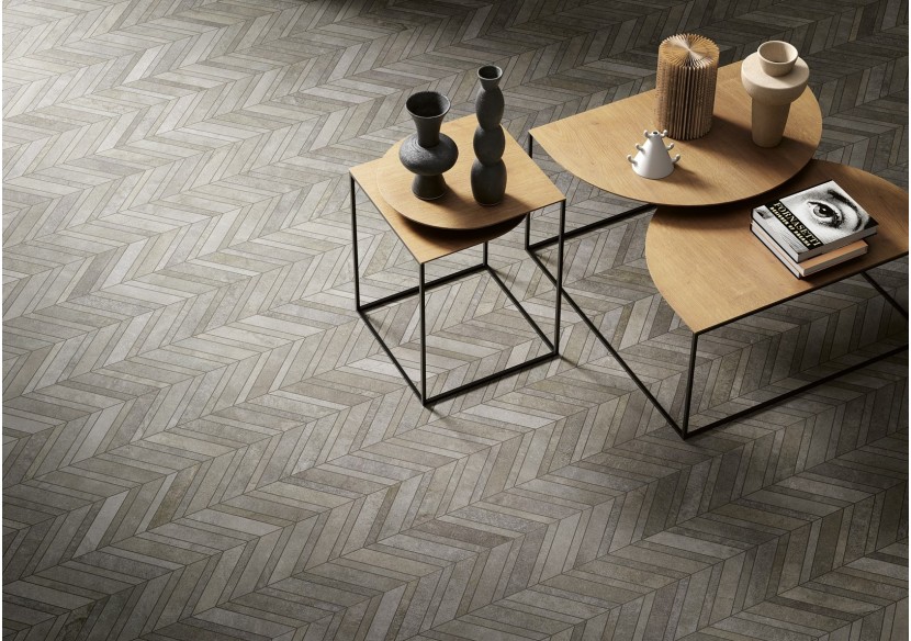 Mosaïque chevrons sol et mur grès cérame  Pierre des Rêves - Panaria : Confort'Mat