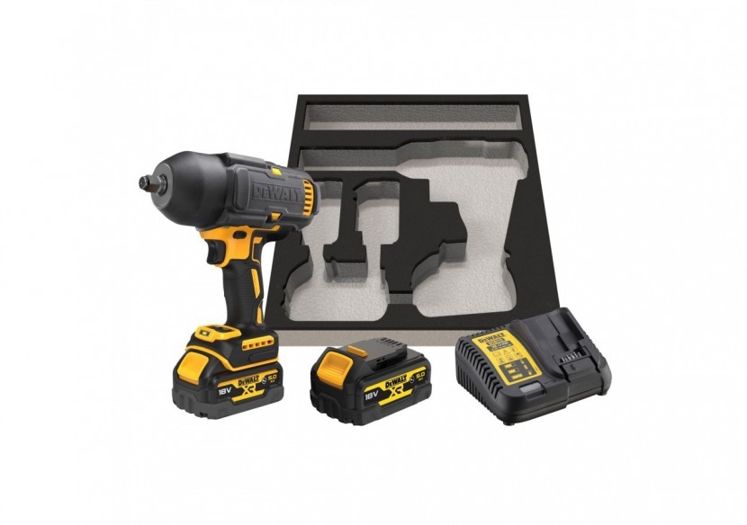 Boulonneuse avec coque ½” XR 18V 5Ah Li-Ion Brushless 1396 Nm – Jonc de sécurité - Pack "GFN" - DCF900P2G-QW - Dewalt