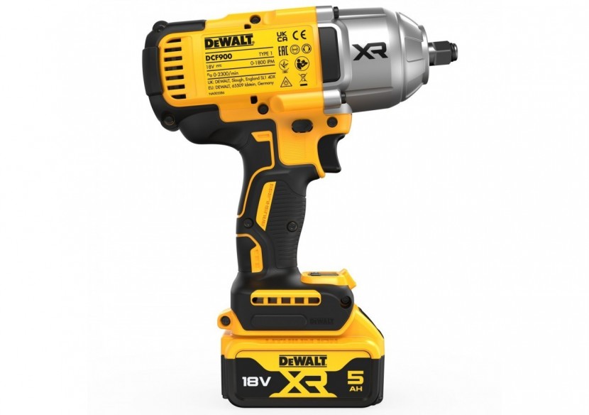 Boulonneuse ½” XR 18V 5Ah Li-Ion Brushless 1396 Nm – Jonc de sécurité - DCF900P2T-QW - Dewalt