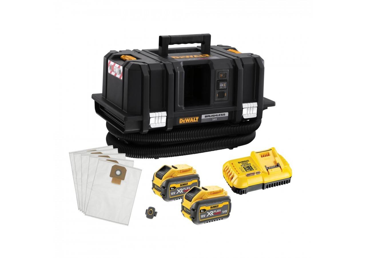 Aspirateur TSTAK XR FLEXVOLT 54V 2Ah Li-Ion Brushless eau et poussières - Classe M - DCV586MT2-QW - Dewalt