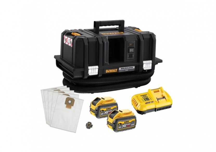 Aspirateur TSTAK XR FLEXVOLT 54V 2Ah Li-Ion Brushless eau et poussières - Classe M - DCV586MT2-QW - Dewalt