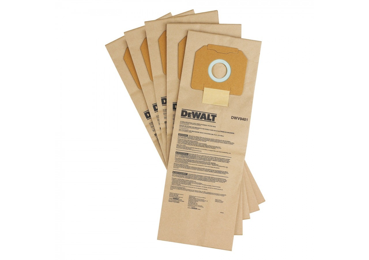 5 sacs d’aspirateur en papier - DWV9401-XJ - Dewalt