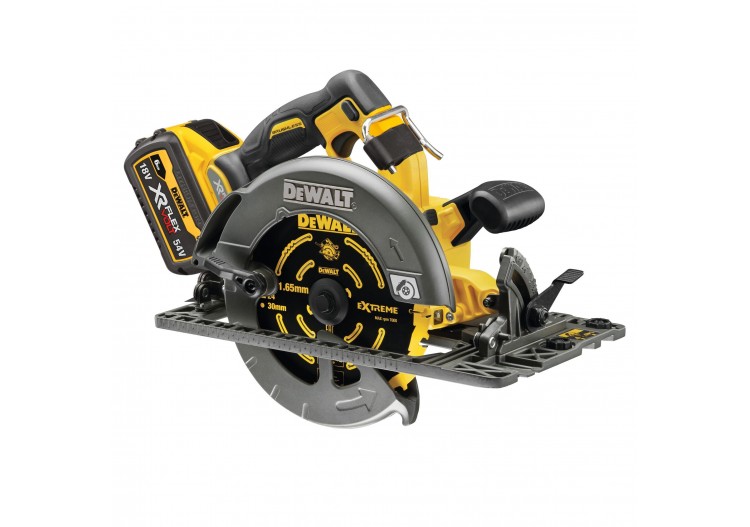 Scie circulaire XR FLEXVOLT 54V 2Ah Li-Ion Brushless 190 mm - compatible rail de guidage - DCS579T2-QW - Dewalt