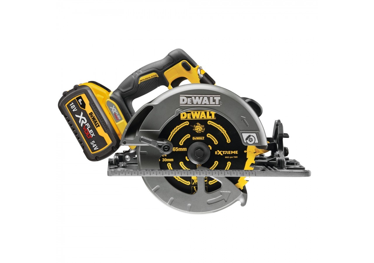 Scie circulaire XR FLEXVOLT 54V 2Ah Li-Ion Brushless 190 mm - compatible rail de guidage - DCS579T2-QW - Dewalt
