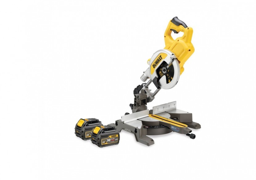 Scie à onglets radiale XR FLEXVOLT 54V 2Ah Li-Ion Brushless 216 mm - DCS777T2-QW - Dewalt