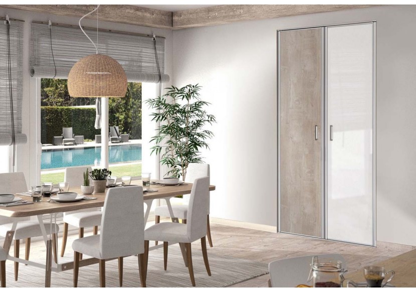 Façade de placard pivotante 2 portes Saint Jean de Luz verre laqué - Kazed : Confort'Mat