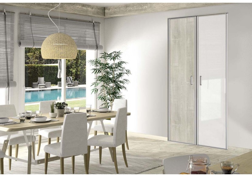 Façade de placard pivotante 2 portes Saint Jean de Luz verre laqué - Kazed : Confort'Mat