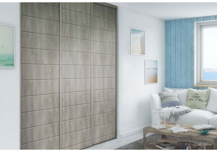 Façade de placard coulissante 3 portes Biarritz - Kazed : Confort'Mat