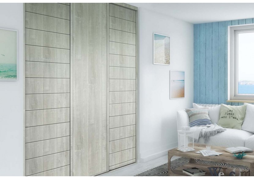 Façade de placard coulissante 3 portes Biarritz - Kazed : Confort'Mat