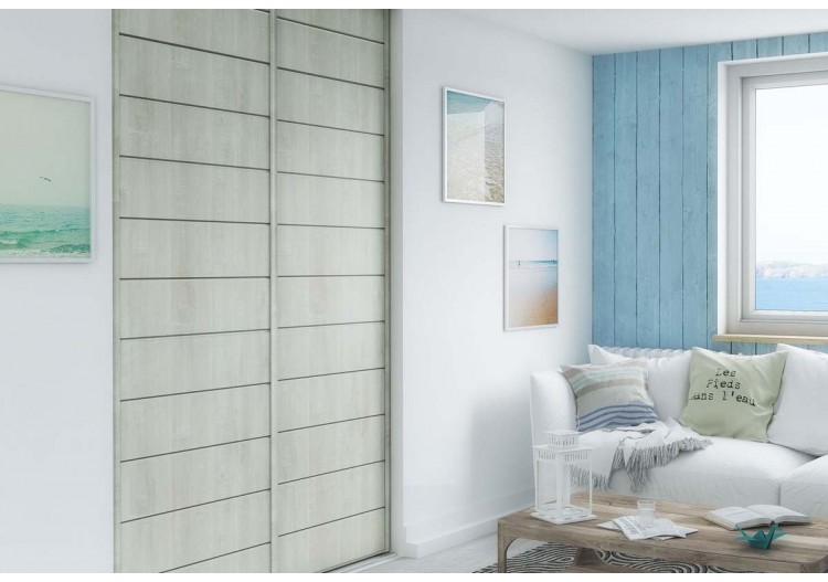 Façade de placard coulissante 2 portes Biarritz - Kazed : Confort'Mat