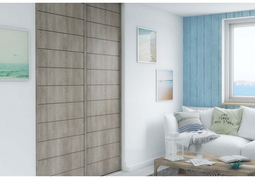 Façade de placard coulissante 2 portes Biarritz - Kazed : Confort'Mat