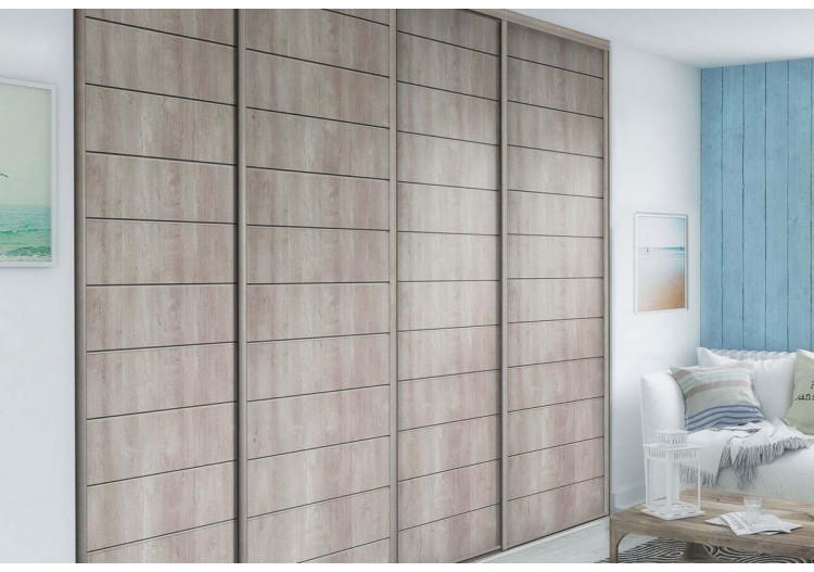 Façade de placard coulissante 4 portes Biarritz - Kazed : Confort'Mat