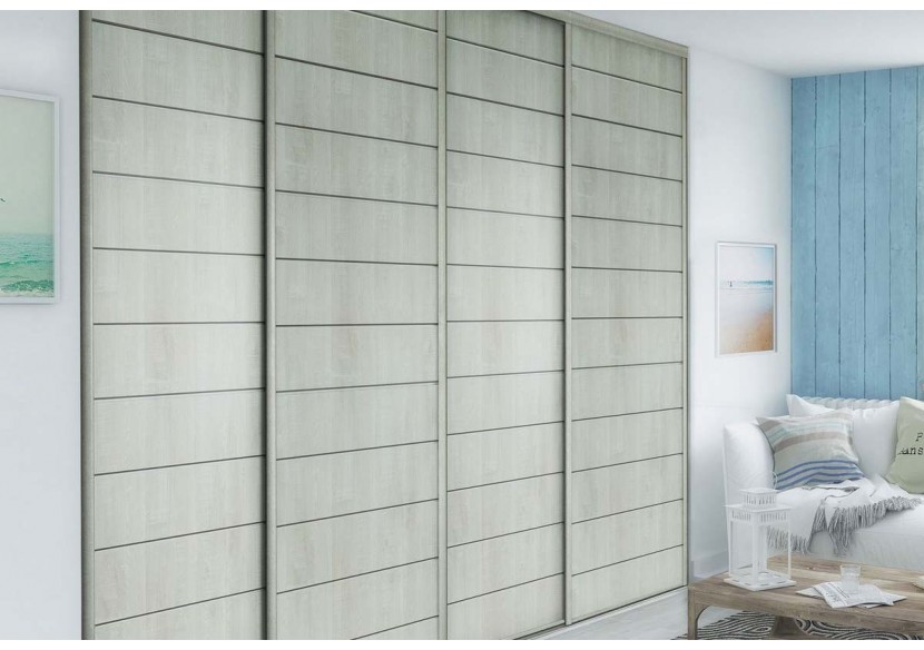 Façade de placard coulissante 4 portes Biarritz - Kazed : Confort'Mat