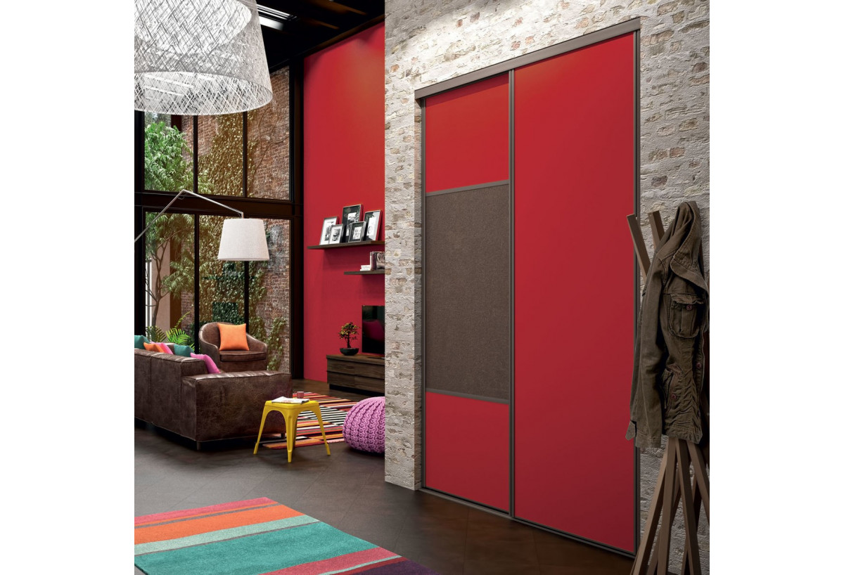Façade de placard coulissante 2 portes Orchidée mélaminé - Kazed : Confort'Mat