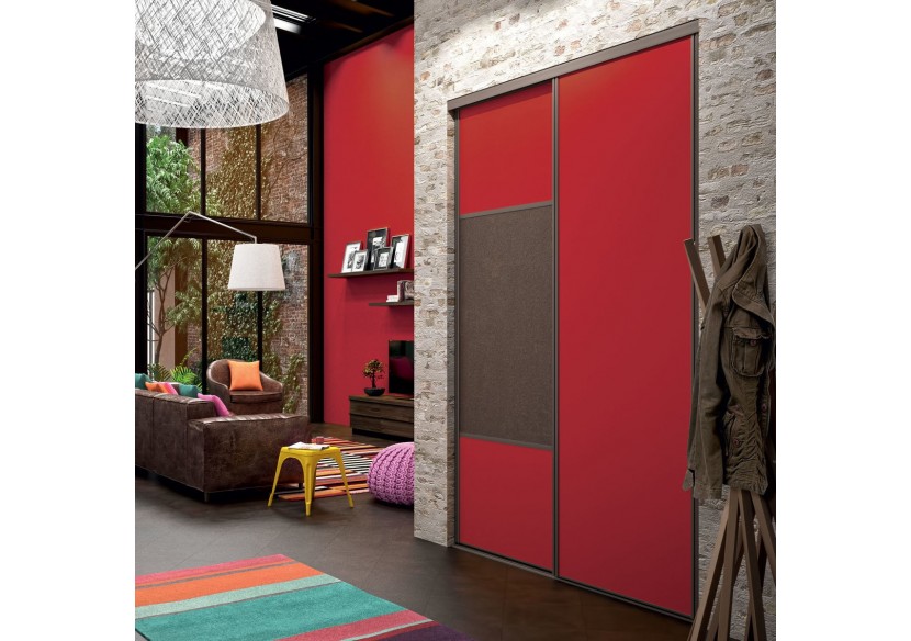 Façade de placard coulissante 2 portes Orchidée mélaminé - Kazed : Confort'Mat