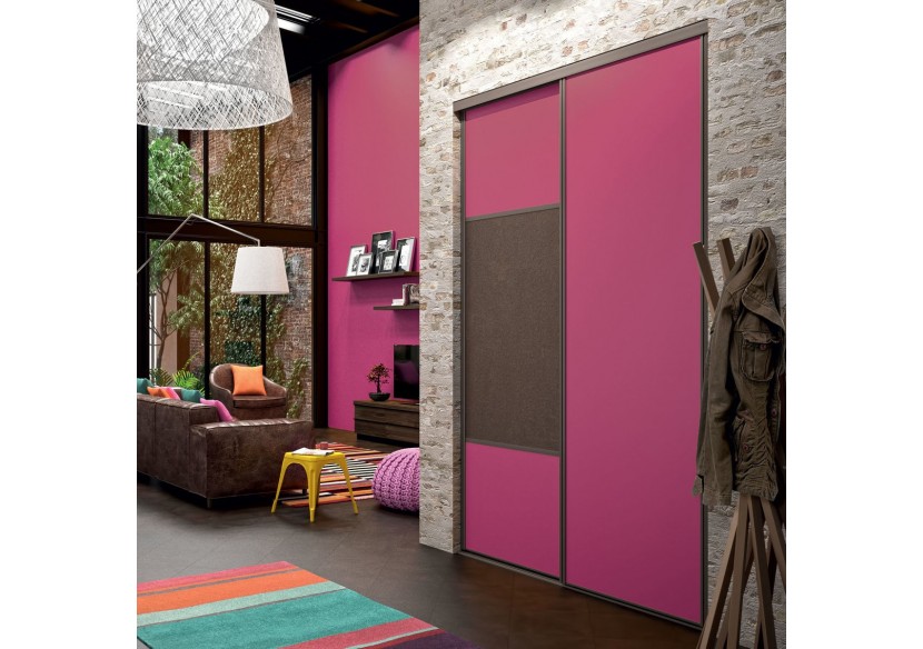 Façade de placard coulissante 2 portes Orchidée mélaminé - Kazed : Confort'Mat