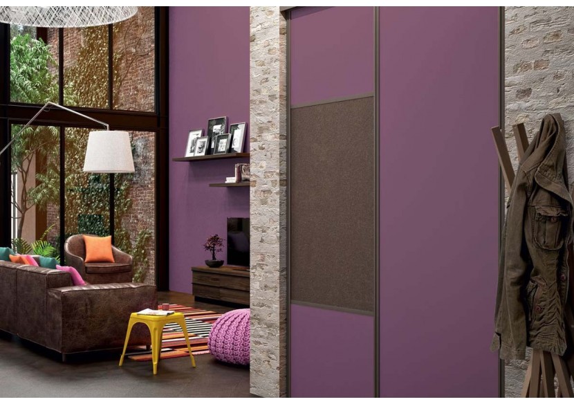 Façade de placard coulissante 2 portes Orchidée mélaminé - Kazed : Confort'Mat