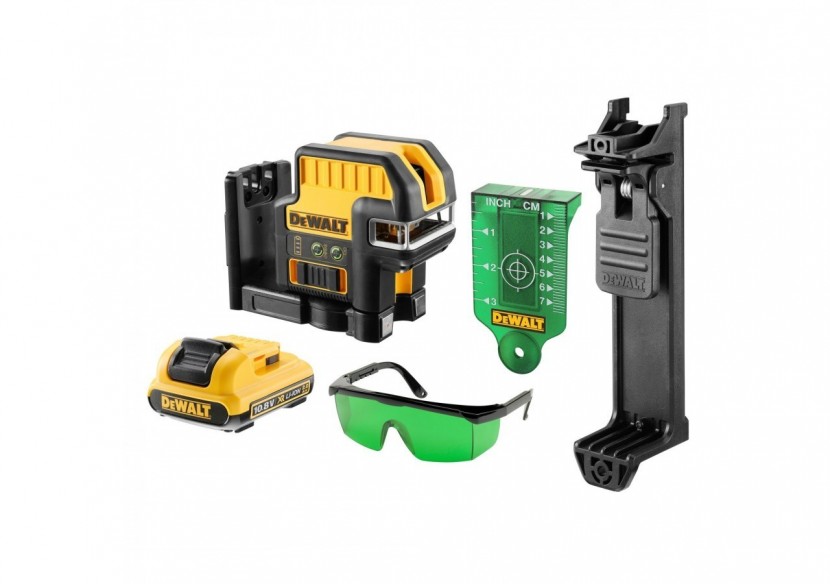 Niveau laser croix + 5 points XR 12V 2Ah Li-Ion - faisceaux verts - DCE0825D1G-QW - Dewalt