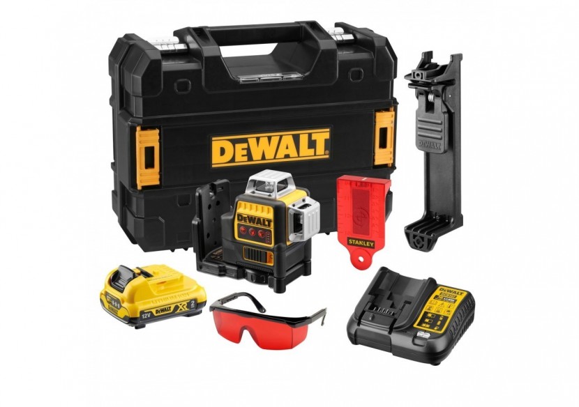 Niveau laser multilignes 3x360° XR 12V 2Ah Li-Ion - faisceaux rouges - DCE089D1R-QW - Dewalt