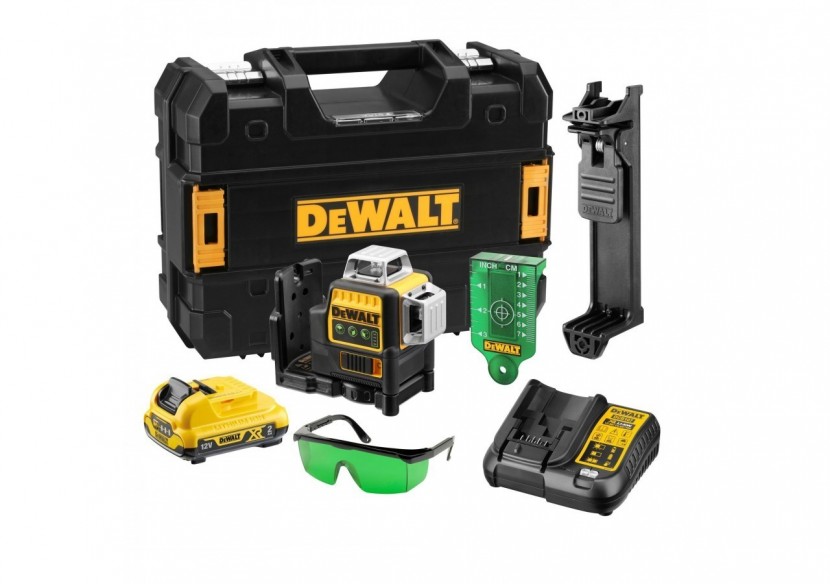 Niveau Laser multilignes 3x360° XR 12V 2Ah Li-Ion - faisceaux verts - DCE089D1G-QW - Dewalt