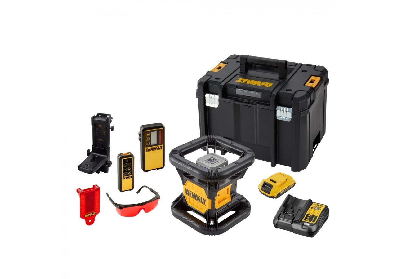 Niveau laser rotatif double pente intérieur/extérieur XR 18V 2Ah Li-Ion - faisceaux rouges - DCE079D1R-QW - Dewalt