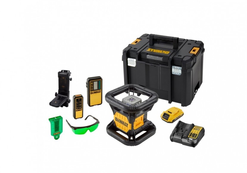 Niveau laser rotatif double pente intérieur/extérieur XR 18V 2Ah Li-Ion - faisceaux verts - DCE079D1G-QW - Dewalt