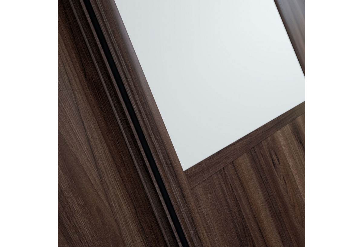 Façade de placard coulissante 3 portes Bamako noyer des andes et mélaminé - Kazed : Confort'Mat