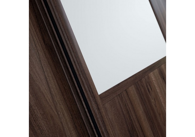 Façade de placard coulissante 3 portes Bamako noyer des andes et mélaminé - Kazed : Confort'Mat