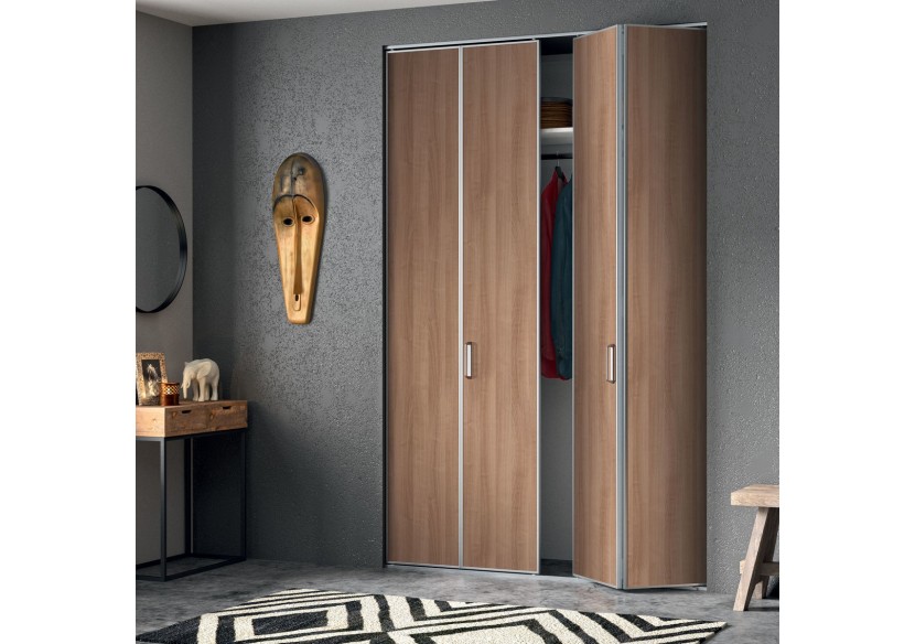 Façade de placard pliante 2 portes Sao Tomé mélaminé bois - Kazed : Confort'Mat