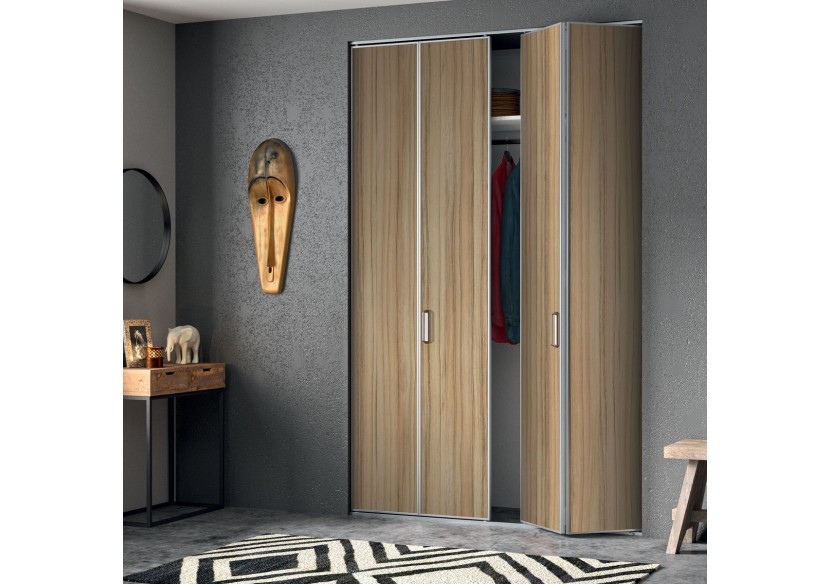 Façade de placard pliante 2 portes Sao Tomé mélaminé bois - Kazed : Confort'Mat