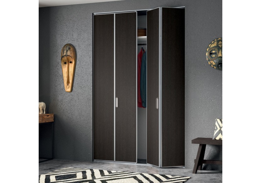 Façade de placard pliante 2 portes Sao Tomé mélaminé bois - Kazed : Confort'Mat