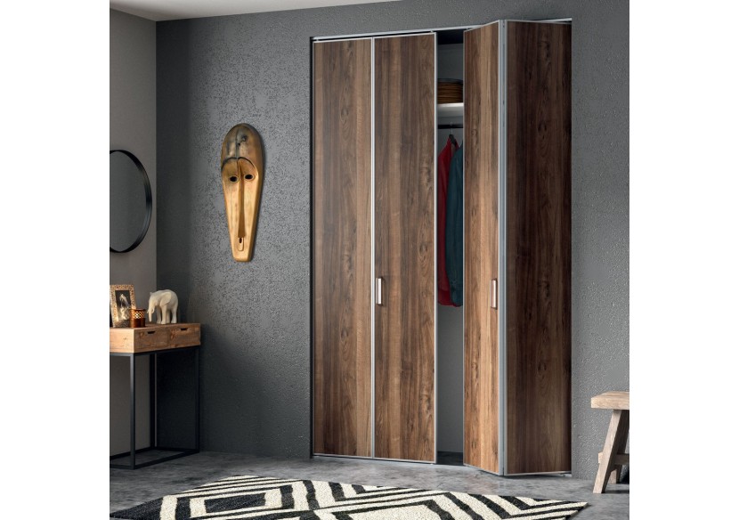 Façade de placard pliante 2 portes Sao Tomé mélaminé bois - Kazed : Confort'Mat