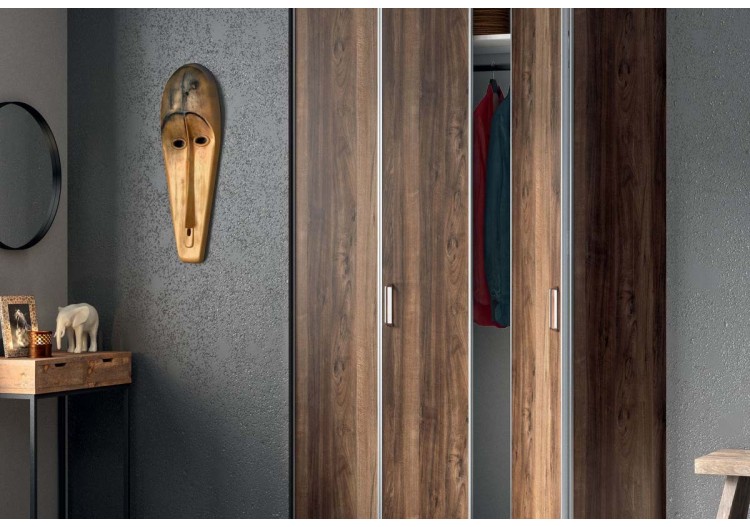 Façade de placard pliante 2 portes Sao Tomé mélaminé bois - Kazed : Confort'Mat