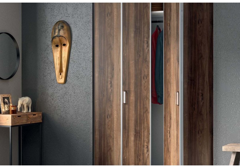 Façade de placard pliante 2 portes Sao Tomé mélaminé bois - Kazed : Confort'Mat