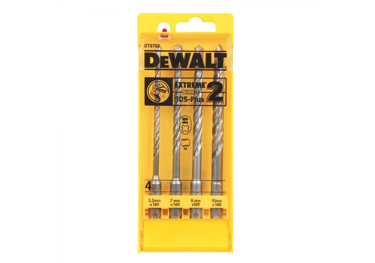 Coffret de 4 forets SDS-Plus Extreme dim : 5.5 , 7, 8, 10 x160mm - DT9702-QZ - Dewalt