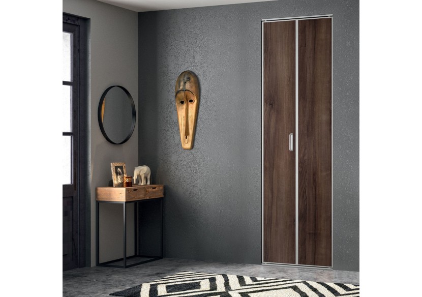 Façade de placard pliante 1 portes Sao Tomé mélaminé bois - Kazed : Confort'Mat