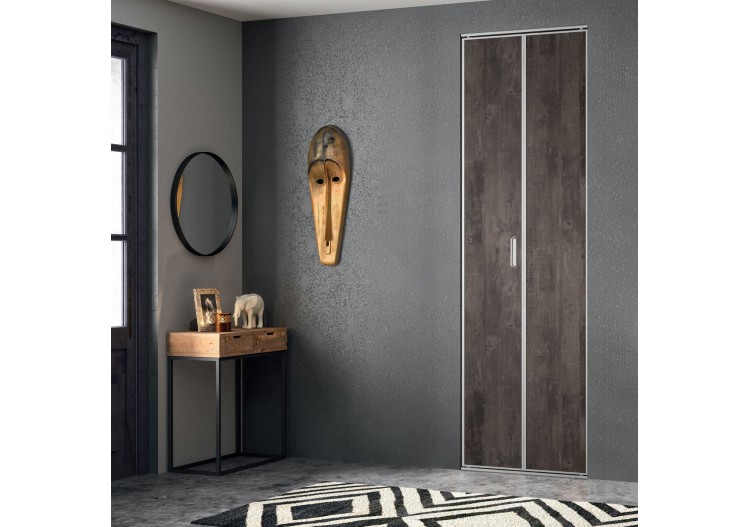 Façade de placard pliante 1 portes Sao Tomé mélaminé bois - Kazed : Confort'Mat 2