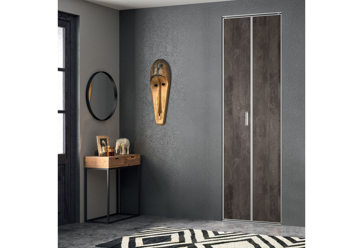 Façade de placard pliante 1 portes Sao Tomé mélaminé bois - Kazed : Confort'Mat