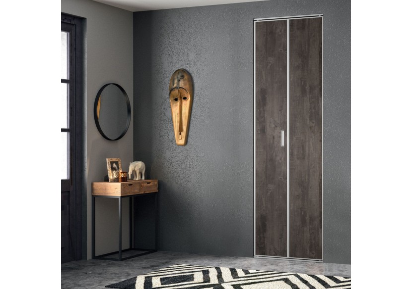 Façade de placard pliante 1 portes Sao Tomé mélaminé bois - Kazed : Confort'Mat