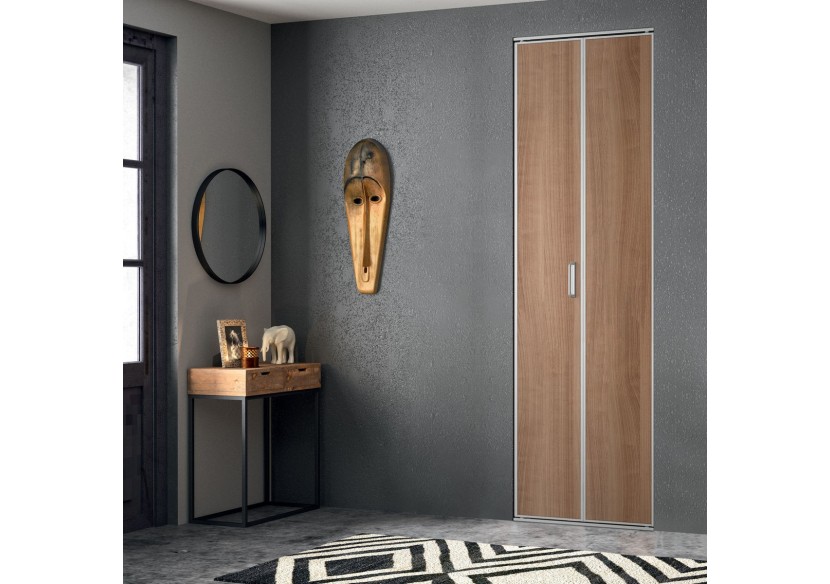 Façade de placard pliante 1 portes Sao Tomé mélaminé bois - Kazed : Confort'Mat